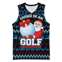 Santa Clause Golf Wonderland Christmas Basketball Jersey Xmas Holiday Patterns - Wonder Print Shop