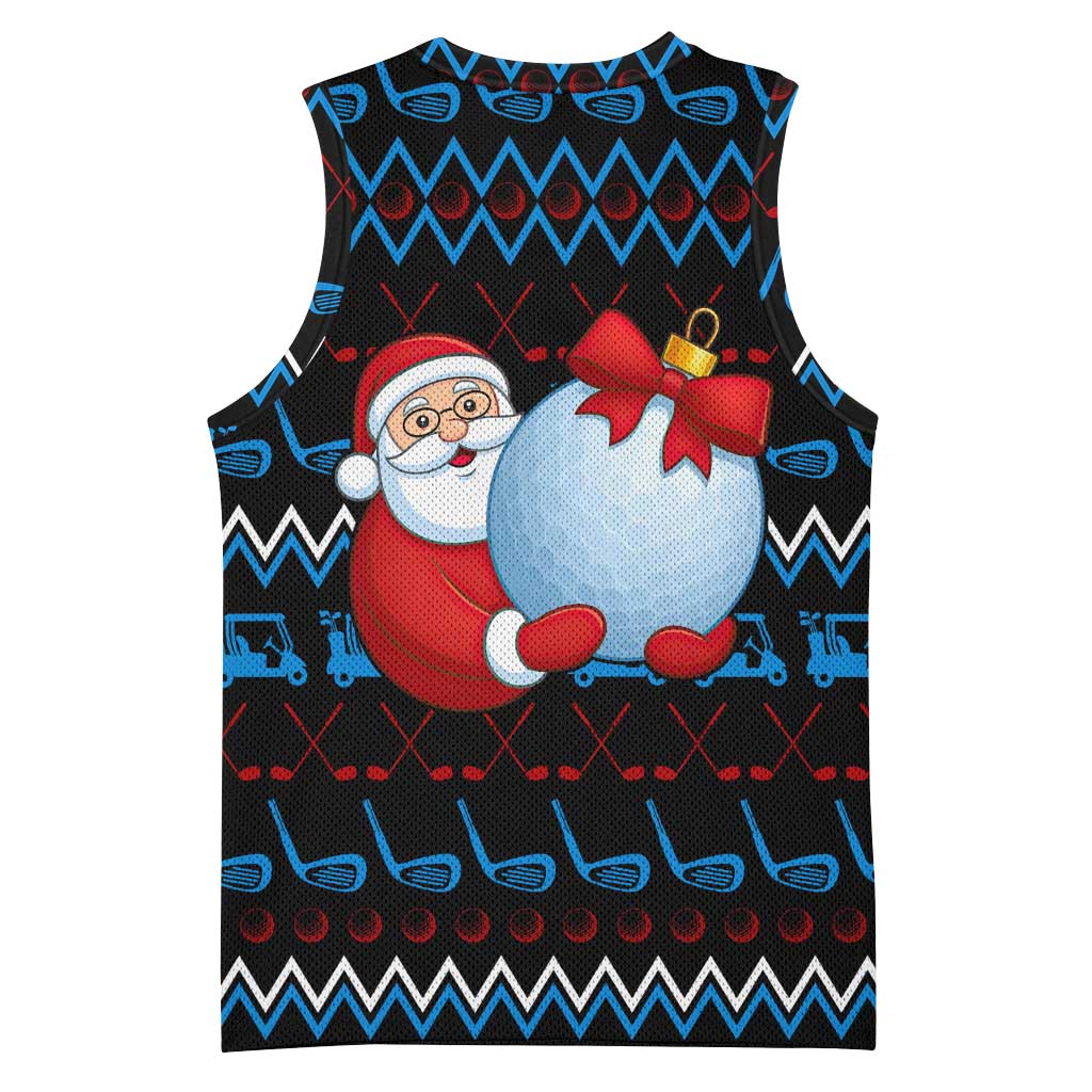 Santa Clause Golf Wonderland Christmas Basketball Jersey Xmas Holiday Patterns - Wonder Print Shop