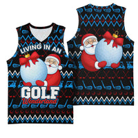 Santa Clause Golf Wonderland Christmas Basketball Jersey Xmas Holiday Patterns - Wonder Print Shop