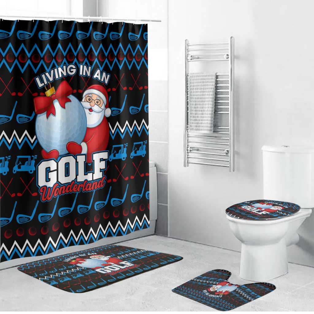 Santa Clause Golf Wonderland Christmas Bathroom Set Xmas Holiday Patterns - Wonder Print Shop