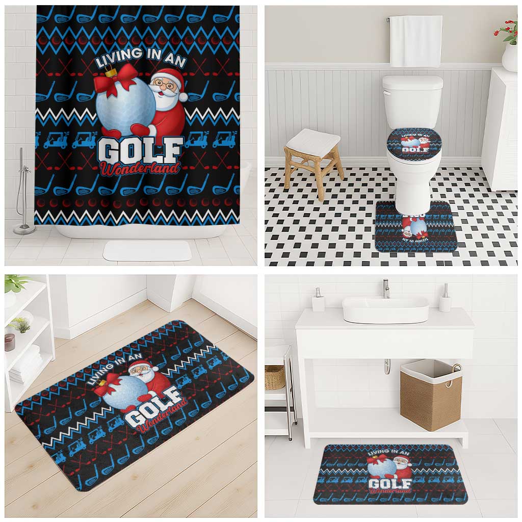 Santa Clause Golf Wonderland Christmas Bathroom Set Xmas Holiday Patterns - Wonder Print Shop