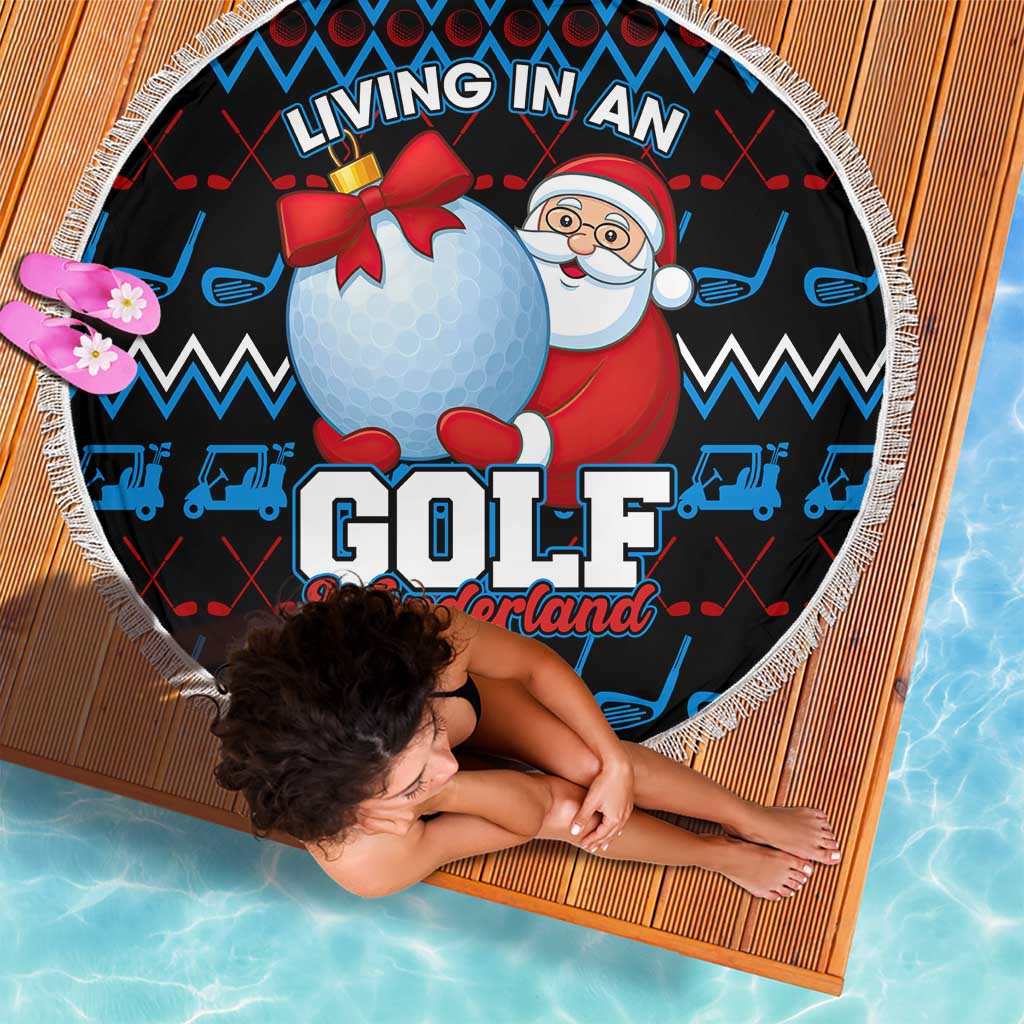 Santa Clause Golf Wonderland Christmas Beach Blanket Xmas Holiday Patterns - Wonder Print Shop