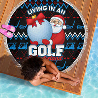 Santa Clause Golf Wonderland Christmas Beach Blanket Xmas Holiday Patterns - Wonder Print Shop