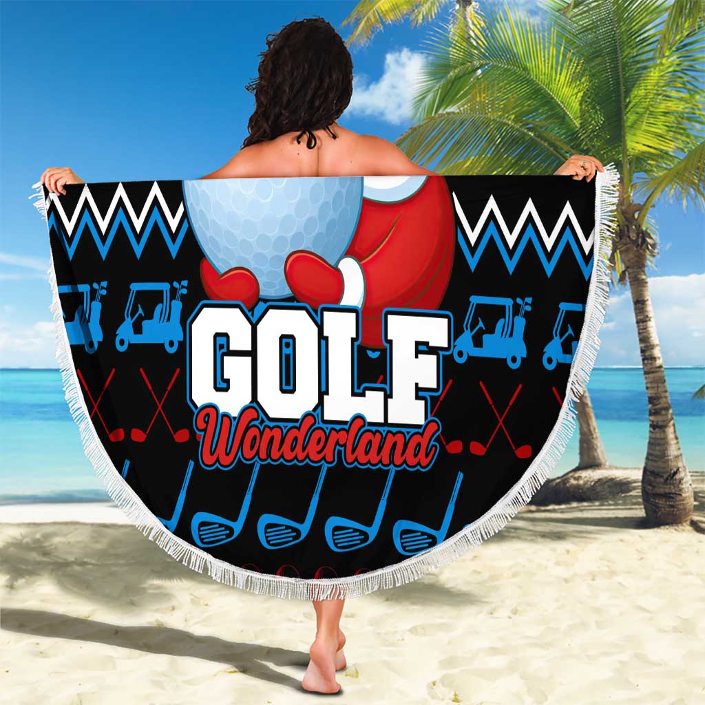 Santa Clause Golf Wonderland Christmas Beach Blanket Xmas Holiday Patterns - Wonder Print Shop