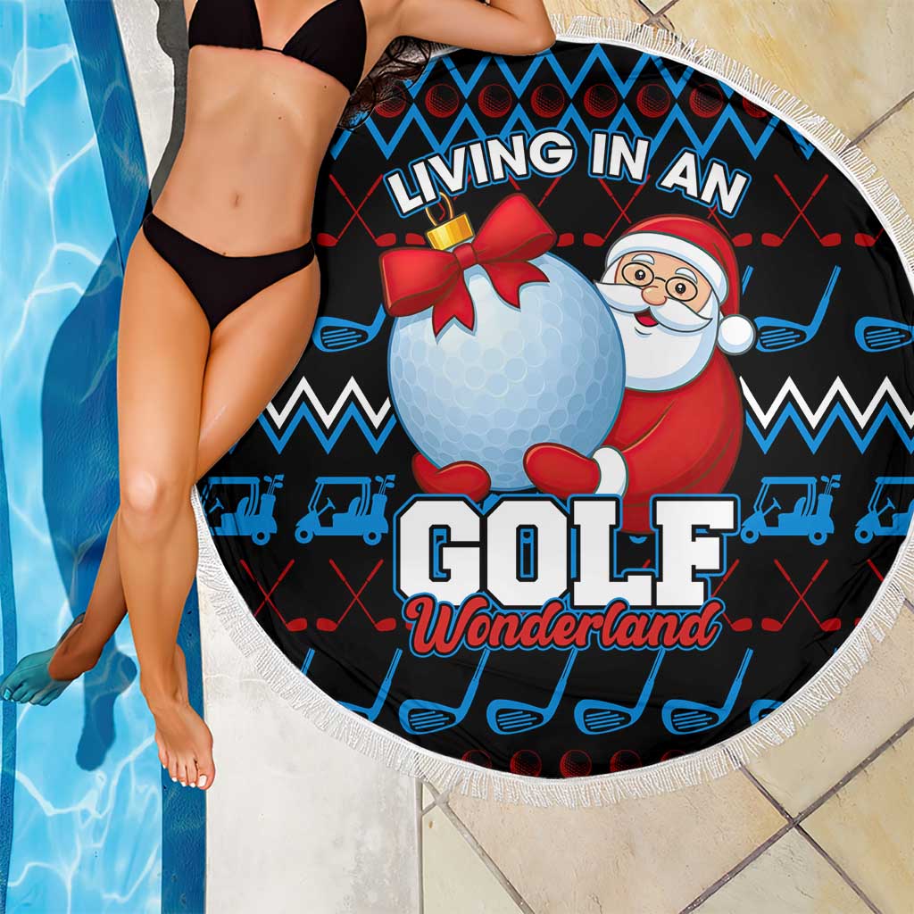 Santa Clause Golf Wonderland Christmas Beach Blanket Xmas Holiday Patterns - Wonder Print Shop