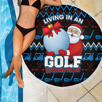 Santa Clause Golf Wonderland Christmas Beach Blanket Xmas Holiday Patterns - Wonder Print Shop