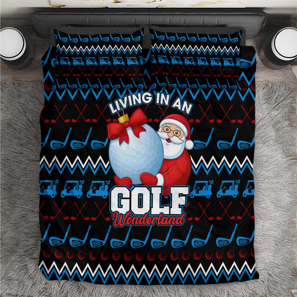 Santa Clause Golf Wonderland Christmas Bedding Set Xmas Holiday Patterns - Wonder Print Shop