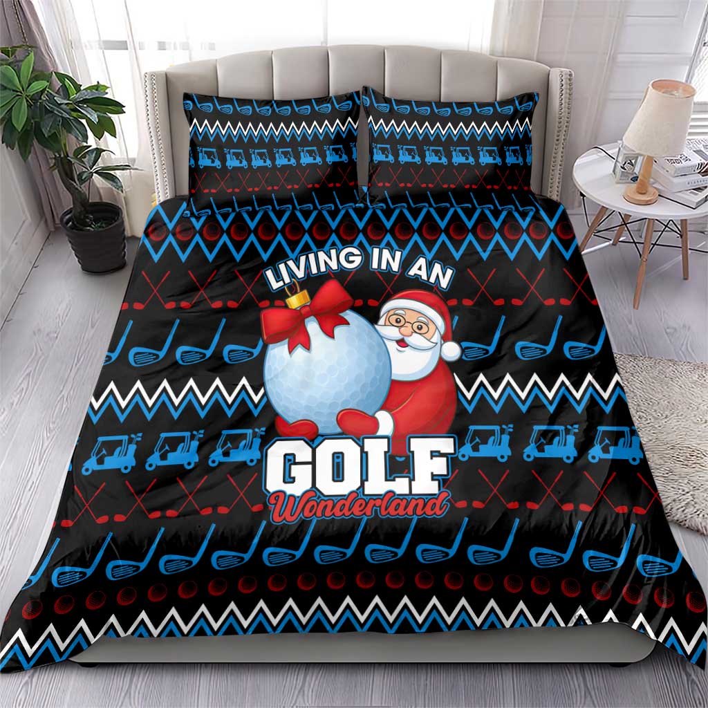 Santa Clause Golf Wonderland Christmas Bedding Set Xmas Holiday Patterns - Wonder Print Shop