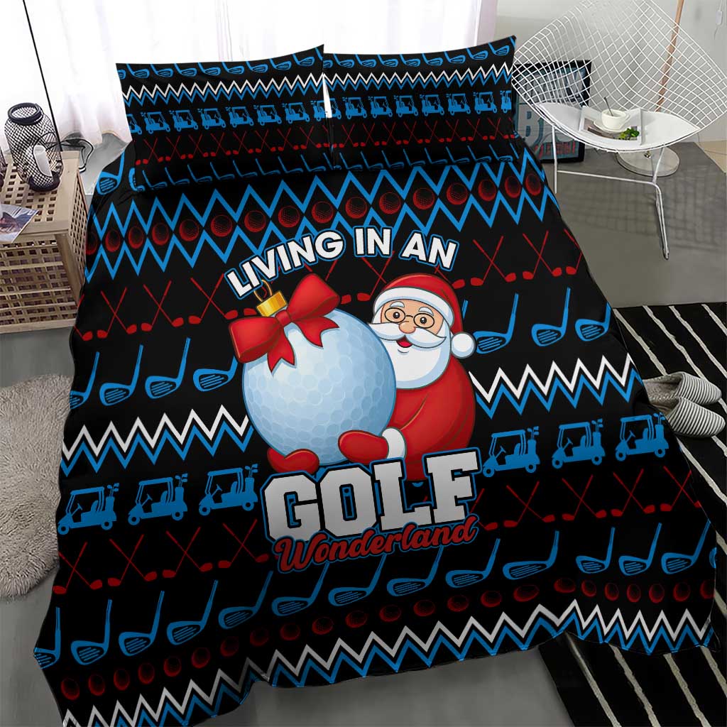 Santa Clause Golf Wonderland Christmas Bedding Set Xmas Holiday Patterns - Wonder Print Shop