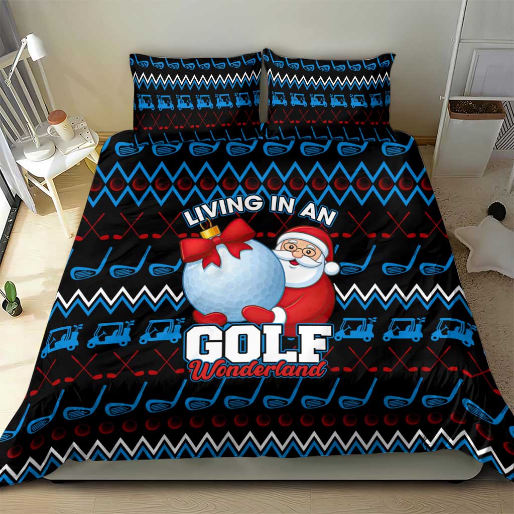 Santa Clause Golf Wonderland Christmas Bedding Set Xmas Holiday Patterns - Wonder Print Shop