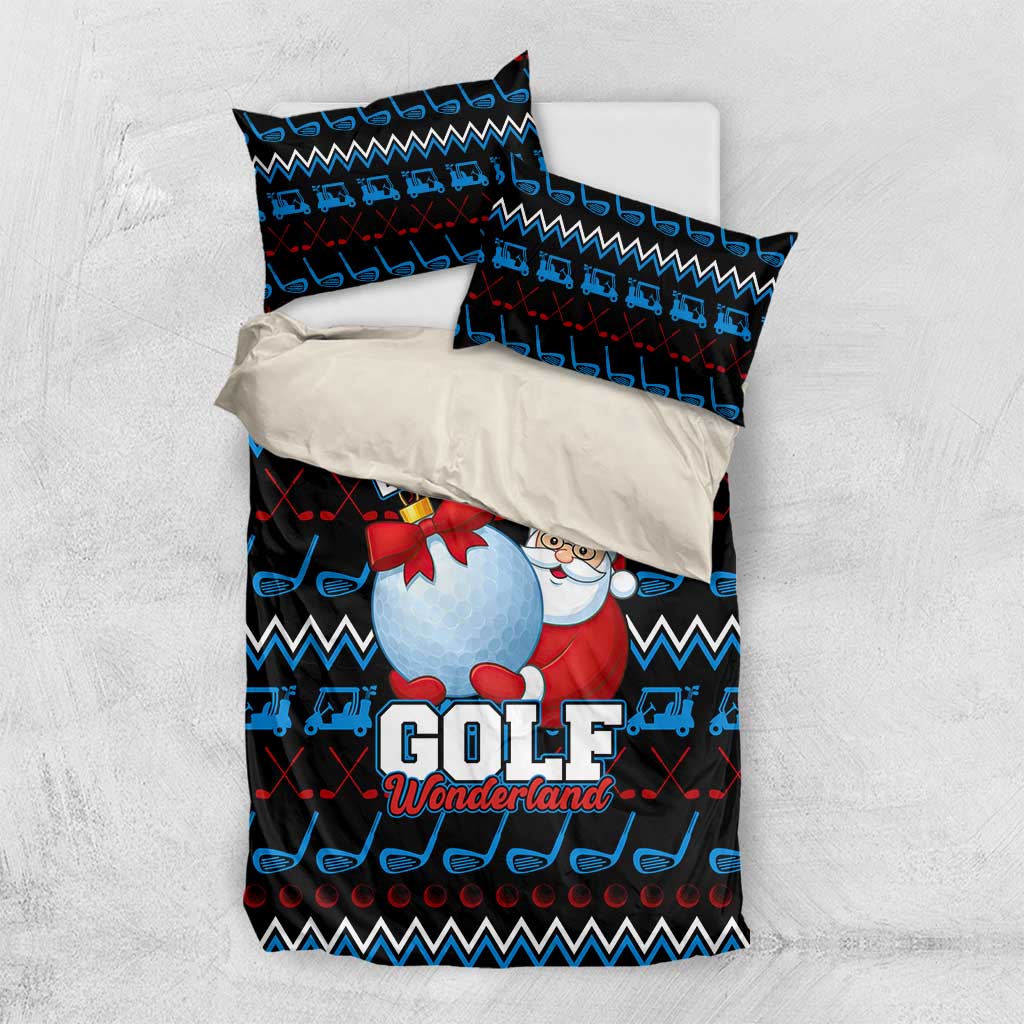 Santa Clause Golf Wonderland Christmas Bedding Set Xmas Holiday Patterns - Wonder Print Shop
