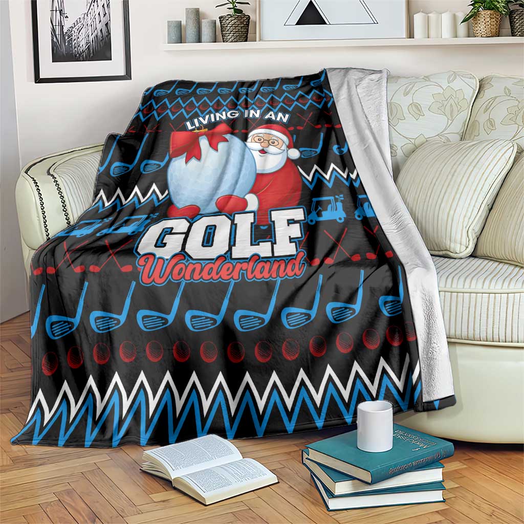 Santa Clause Golf Wonderland Christmas Blanket Xmas Holiday Patterns - Wonder Print Shop