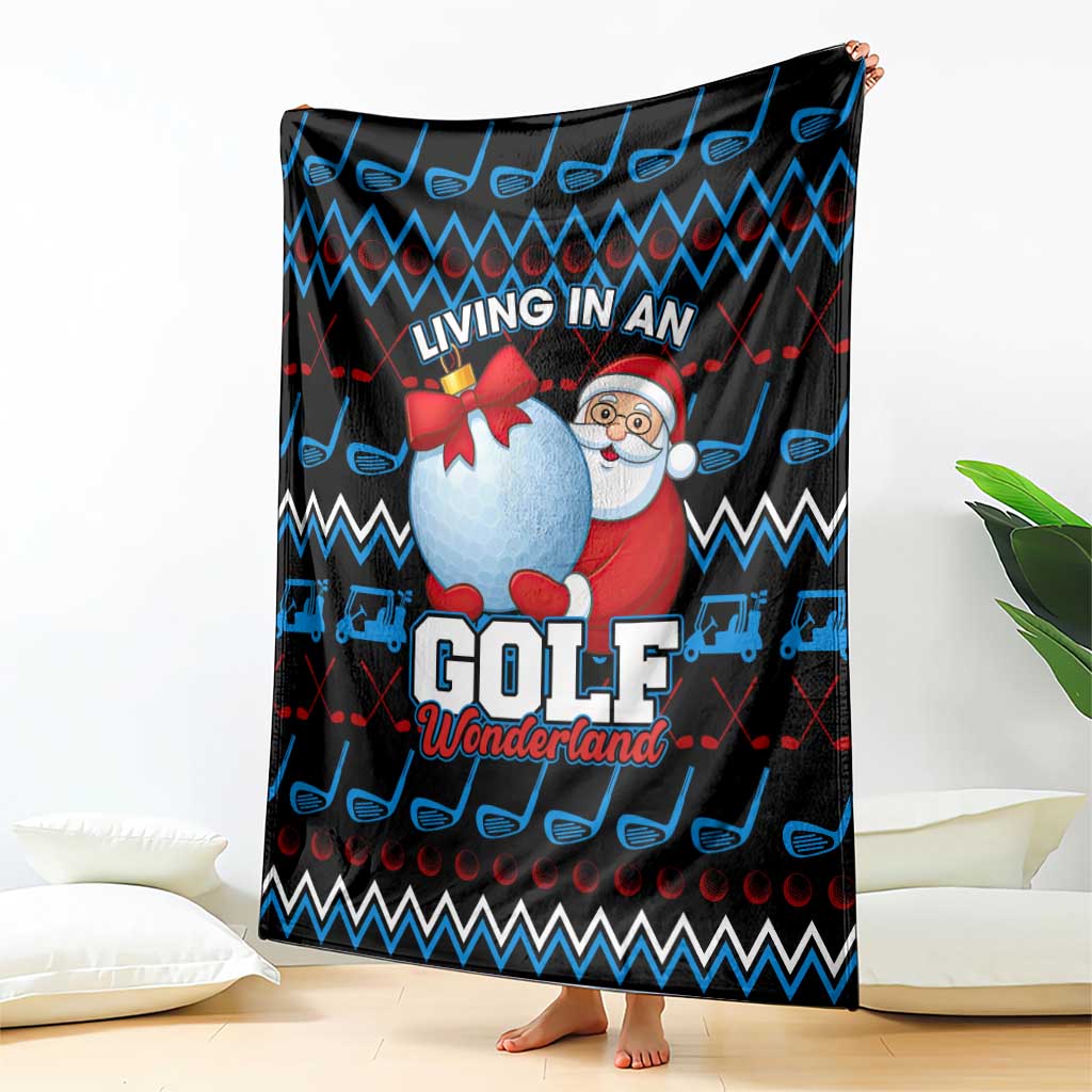 Santa Clause Golf Wonderland Christmas Blanket Xmas Holiday Patterns - Wonder Print Shop