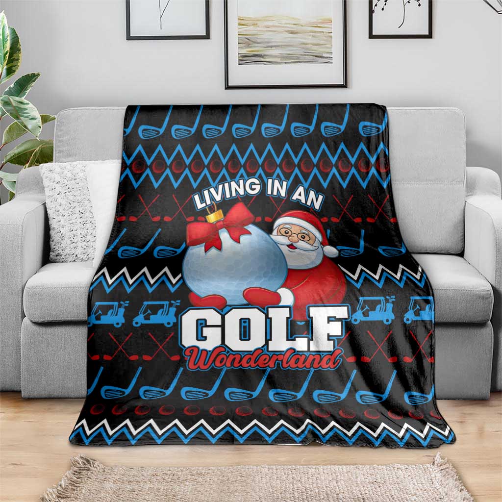 Santa Clause Golf Wonderland Christmas Blanket Xmas Holiday Patterns - Wonder Print Shop