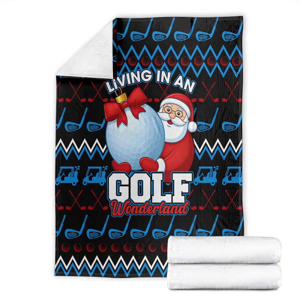 Santa Clause Golf Wonderland Christmas Blanket Xmas Holiday Patterns - Wonder Print Shop