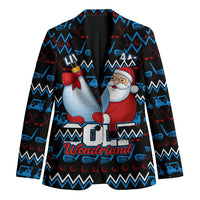 Santa Clause Golf Wonderland Christmas Blazer Xmas Holiday Patterns - Wonder Print Shop