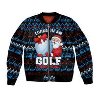 Santa Clause Golf Wonderland Christmas Bomber Jacket Xmas Holiday Patterns - Wonder Print Shop