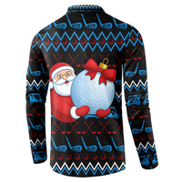 Santa Clause Golf Wonderland Christmas Button Sweatshirt Xmas Holiday Patterns - Wonder Print Shop