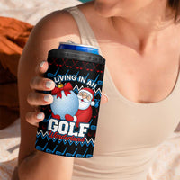 Santa Clause Golf Wonderland Christmas 4 in 1 Can Cooler Tumbler Xmas Holiday Patterns - Wonder Print Shop