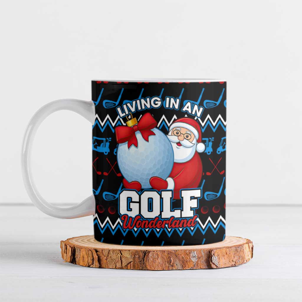 Santa Clause Golf Wonderland Christmas Ceramic Mug Xmas Holiday Patterns - Wonder Print Shop
