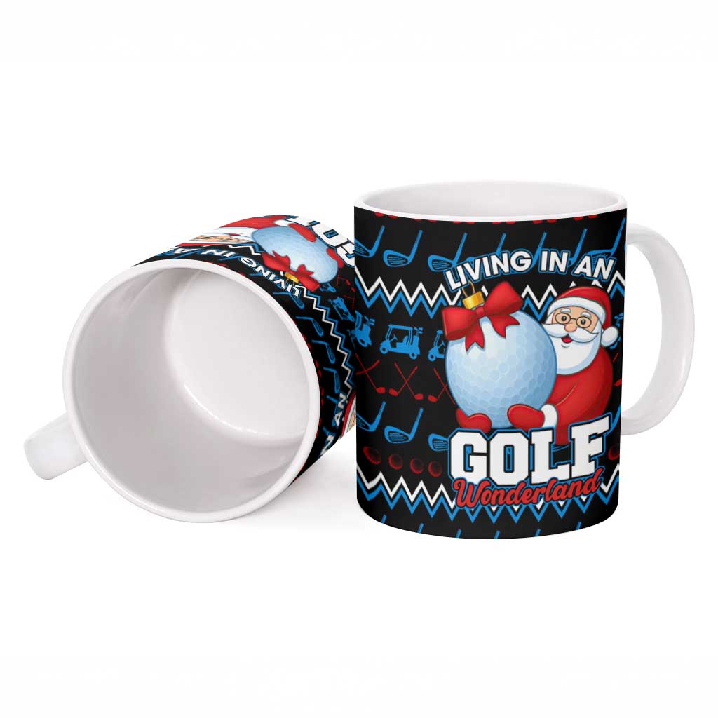 Santa Clause Golf Wonderland Christmas Ceramic Mug Xmas Holiday Patterns - Wonder Print Shop