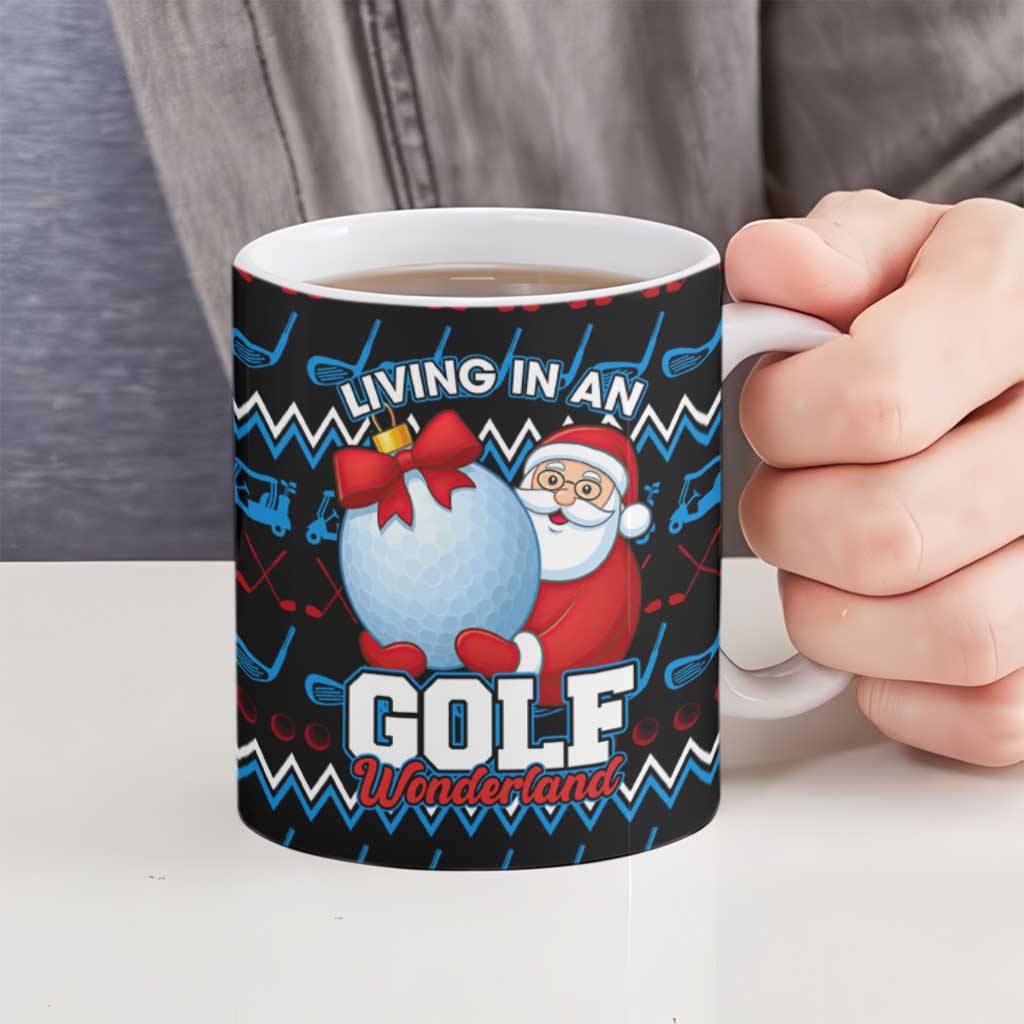 Santa Clause Golf Wonderland Christmas Ceramic Mug Xmas Holiday Patterns - Wonder Print Shop