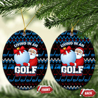 Santa Clause Golf Wonderland Christmas Ceramic Ornament Xmas Holiday Patterns - Wonder Print Shop
