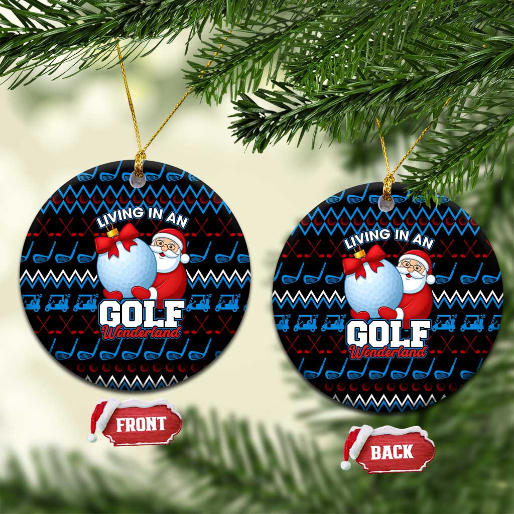 Santa Clause Golf Wonderland Christmas Ceramic Ornament Xmas Holiday Patterns - Wonder Print Shop