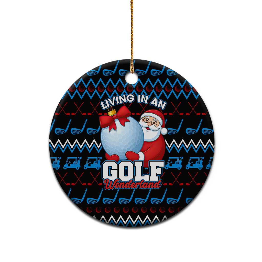 Santa Clause Golf Wonderland Christmas Ceramic Ornament Xmas Holiday Patterns - Wonder Print Shop