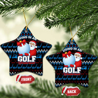 Santa Clause Golf Wonderland Christmas Ceramic Ornament Xmas Holiday Patterns - Wonder Print Shop