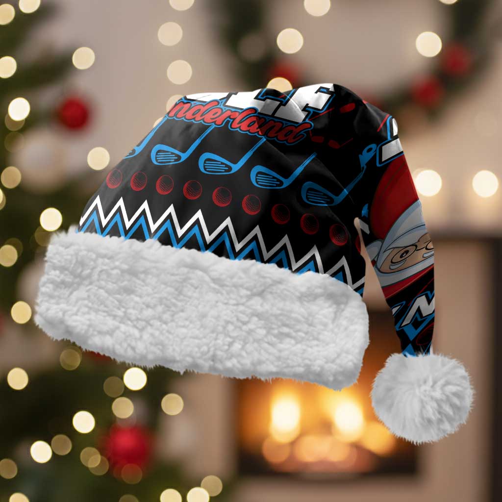 Santa Clause Golf Wonderland Christmas Santa Hat Xmas Holiday Patterns - Wonder Print Shop