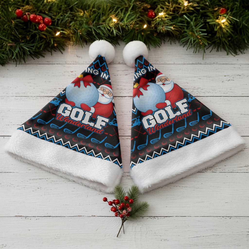Santa Clause Golf Wonderland Christmas Santa Hat Xmas Holiday Patterns - Wonder Print Shop