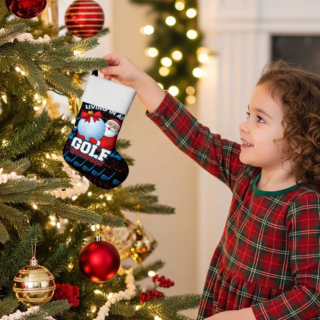 Santa Clause Golf Wonderland Christmas Stocking Xmas Holiday Patterns - Wonder Print Shop