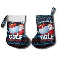 Santa Clause Golf Wonderland Christmas Stocking Xmas Holiday Patterns - Wonder Print Shop