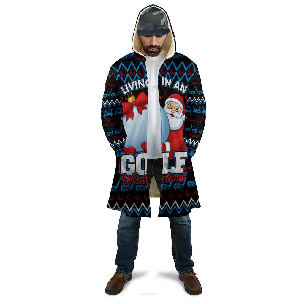 Santa Clause Golf Wonderland Christmas Cloak Xmas Holiday Patterns - Wonder Print Shop