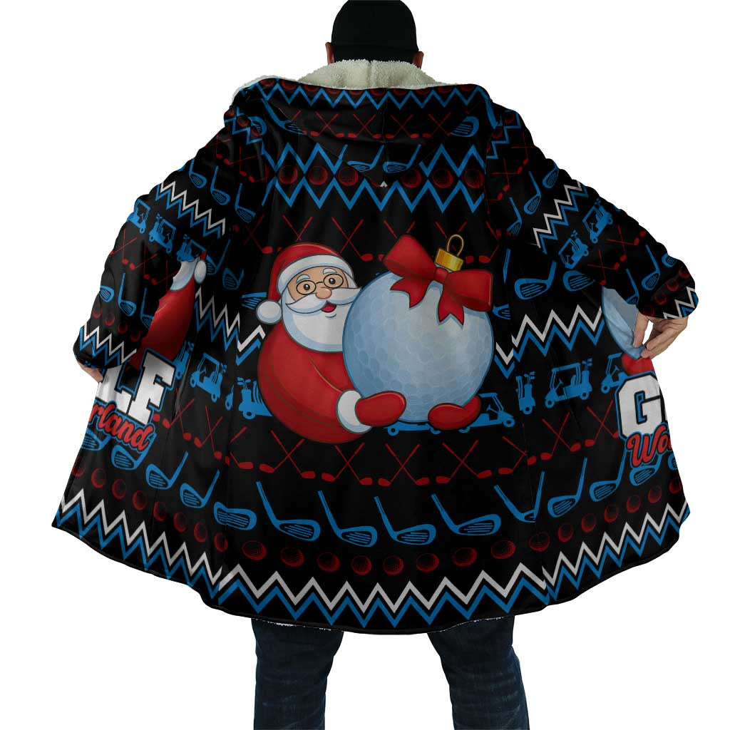 Santa Clause Golf Wonderland Christmas Cloak Xmas Holiday Patterns - Wonder Print Shop