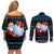 Santa Clause Golf Wonderland Christmas Couples Matching Off Shoulder Short Dress and Long Sleeve Button Shirt Xmas Holiday Patterns - Wonder Print Shop