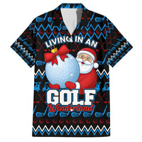 Santa Clause Golf Wonderland Christmas Family Matching Long Sleeve Bodycon Dress and Hawaiian Shirt Xmas Holiday Patterns - Wonder Print Shop