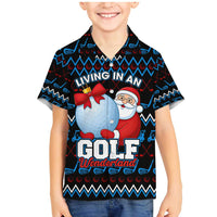 Santa Clause Golf Wonderland Christmas Family Matching Mermaid Dress and Hawaiian Shirt Xmas Holiday Patterns - Wonder Print Shop
