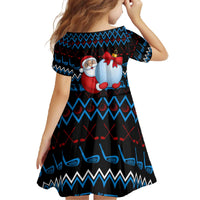 Santa Clause Golf Wonderland Christmas Family Matching Off The Shoulder Long Sleeve Dress and Hawaiian Shirt Xmas Holiday Patterns - Wonder Print Shop