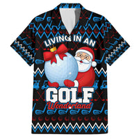 Santa Clause Golf Wonderland Christmas Family Matching Off The Shoulder Long Sleeve Dress and Hawaiian Shirt Xmas Holiday Patterns - Wonder Print Shop