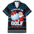 Santa Clause Golf Wonderland Christmas Family Matching Off The Shoulder Long Sleeve Dress and Hawaiian Shirt Xmas Holiday Patterns - Wonder Print Shop