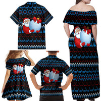 Santa Clause Golf Wonderland Christmas Family Matching Off Shoulder Maxi Dress and Hawaiian Shirt Xmas Holiday Patterns - Wonder Print Shop