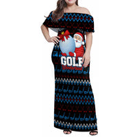 Santa Clause Golf Wonderland Christmas Family Matching Off Shoulder Maxi Dress and Hawaiian Shirt Xmas Holiday Patterns - Wonder Print Shop