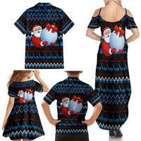 Santa Clause Golf Wonderland Christmas Family Matching Summer Maxi Dress and Hawaiian Shirt Xmas Holiday Patterns - Wonder Print Shop