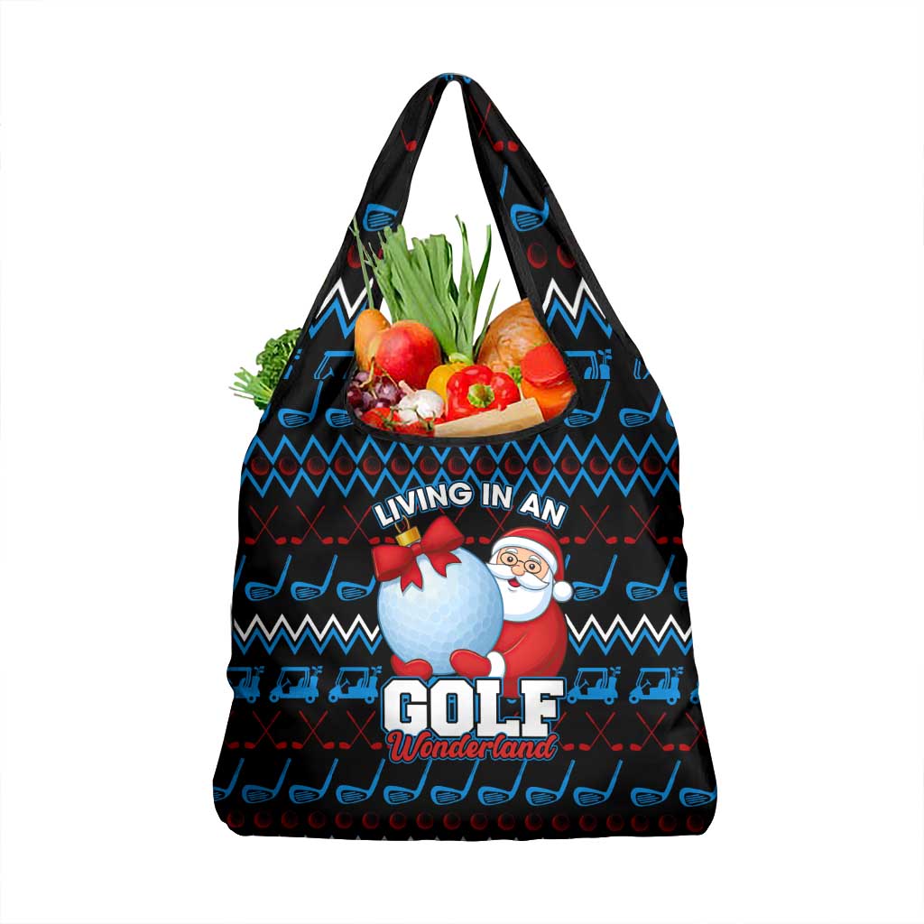 Santa Clause Golf Wonderland Christmas Grocery Bag Xmas Holiday Patterns - Wonder Print Shop