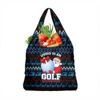 Santa Clause Golf Wonderland Christmas Grocery Bag Xmas Holiday Patterns - Wonder Print Shop
