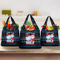Santa Clause Golf Wonderland Christmas Grocery Bag Xmas Holiday Patterns - Wonder Print Shop