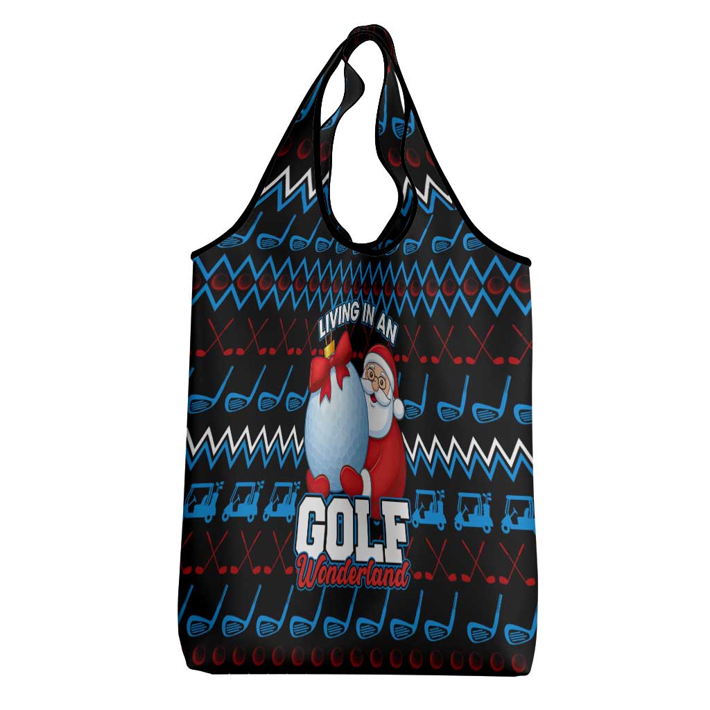 Santa Clause Golf Wonderland Christmas Grocery Bag Xmas Holiday Patterns - Wonder Print Shop