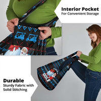 Santa Clause Golf Wonderland Christmas Grocery Bag Xmas Holiday Patterns - Wonder Print Shop